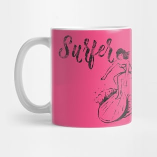 Retro Surfer Girl Summer Beach T-Shirt Mug